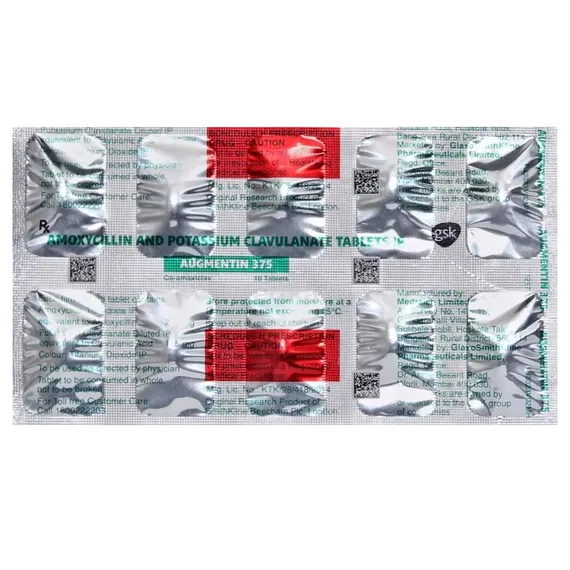 augmentin duo 375mg tablet 10's